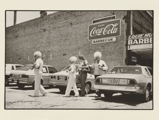 Stylish Taylor ladies leaving lunch at Louie Mueller’s BBQ in years past is a photo included in Spark!, a Smithsonian Places of Innovation exhibit on display through September 27.  Photo courtesy of Taylor Places of Innovation Exhibit
