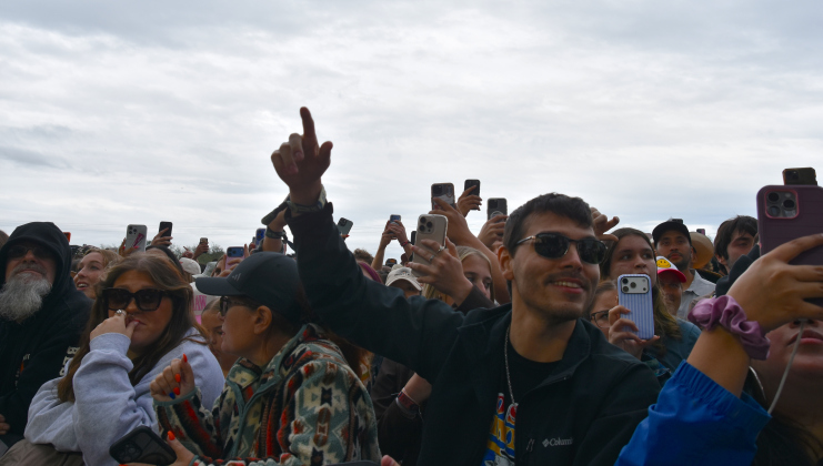 Festival goers dance and record the set of rapper BigXthePlug’s set, where he performed hits like “The Largest” and “Texas.” (Sun Archive)