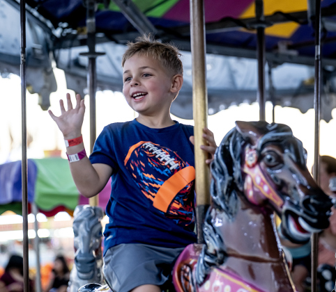 6-year-old Finn Smith had fun on his merry-go-round ride during the Williamson County Fair, held on Wednesday, October 21, 2026. The fair and the Wiliiamson County Rodeo continued through October 24th at the Williamson County Expo Center. Photo by Andy Sharp