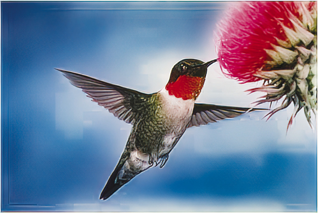 Left, Ruby-throated Hummingbird