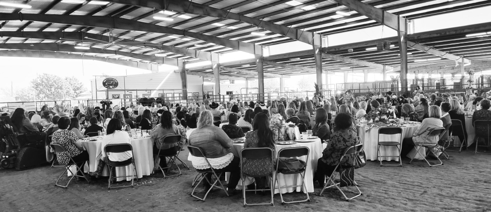 More than 300 women wearing all manner of cowgirl outfits attended a festive Cowgirl Bruncheon Saturday, November 5, to celebrate Barbara Brightwell being honored with ROCK’s first “Courage and Grit Award.”