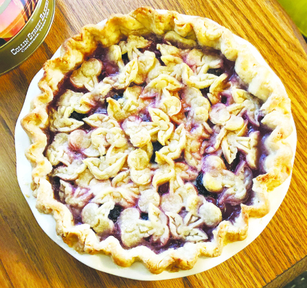 One of PJ Moore’s decorated holiday pies.