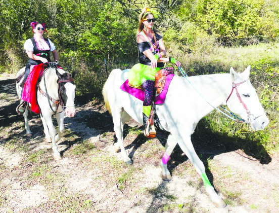 Costumes are encouraged on the Halloween trail ride in which residents can walk their horses along the Garey Park trails.
