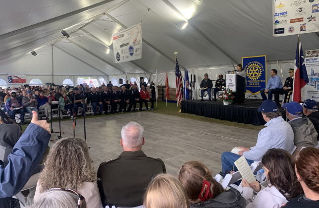 Georgetown residents gathered inside a weather-proof tent Friday, November 11, for the Field of Honor Veterans Day ceremony. BRIGID COOLEY