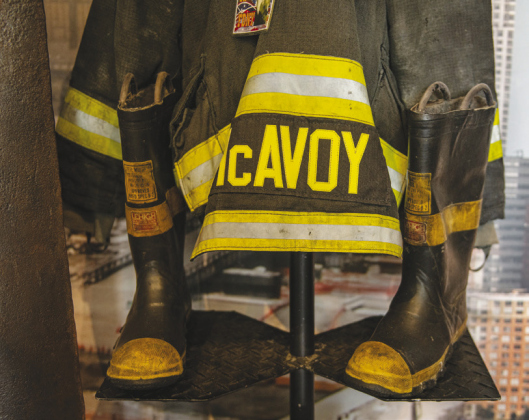 Some of the gear of New York City firefighter