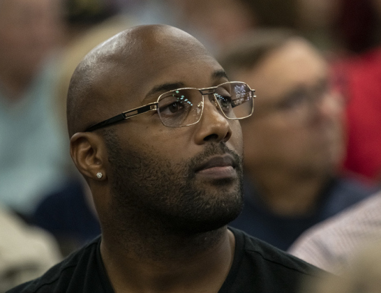 Army veteran Jonathan Giles, 38, attended the Veterans Day observance in Sun City.