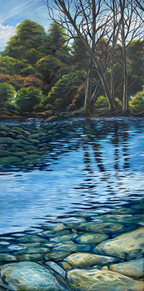 Jessica Meurer Sobhani’s “San Gabriel” oil is on display at the Georgetown Public Library until December 31.
