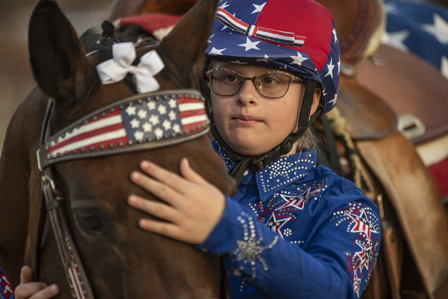 Isabella Davis, 9, and her horse Ladybug were participating in their first rodeo.