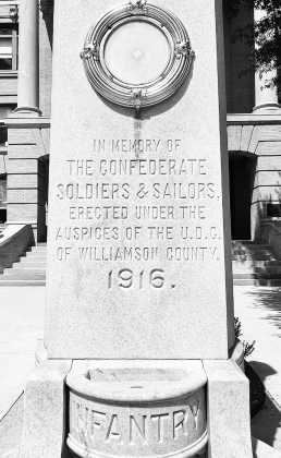 The Confederate Soldiers &amp;amp; Sailors monument is on the Williamson County Courthouse grounds.