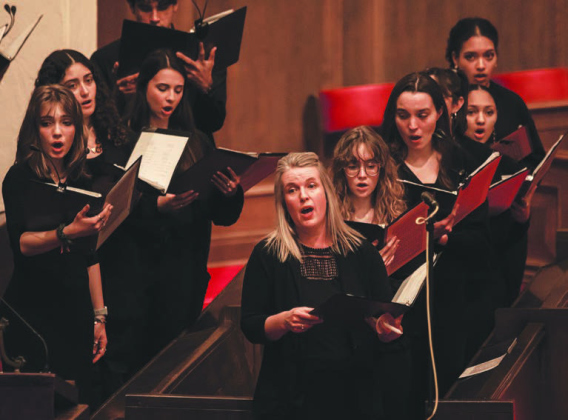 Members of the Southwestern University Chorale sing during the December 1 Candlelight Service of Lessons and Carols.
