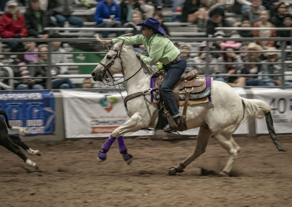 J.J. Hampton of Stephenville competes in Breakaway Roping.