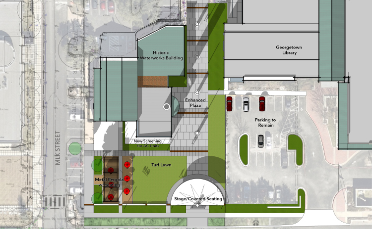 Schematic plans show Phase 1A of Georgetown’s City Center development. (Courtesy the City of Georgetown)