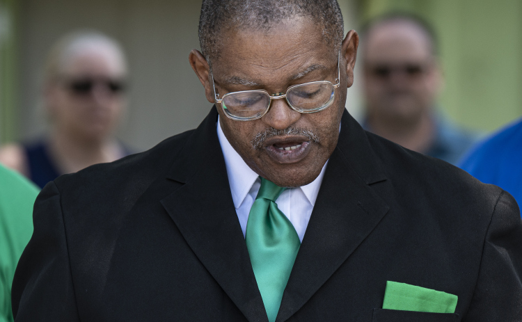 Rev. Dr. William Quickly, President, Georgetown Fellowship of Churches, offers an invocation during the 69th Juneteenth Celebration conducted by the Georgetown Cultural Citizen Memorial Association on Saturday, June 19, 2021.  (Sun Archive)