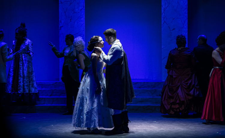 Lauren Campion, left, as Ella, and Jacob Rosenbaum, playing Topher,  are shown in a scene from the  Thursday, March 30.