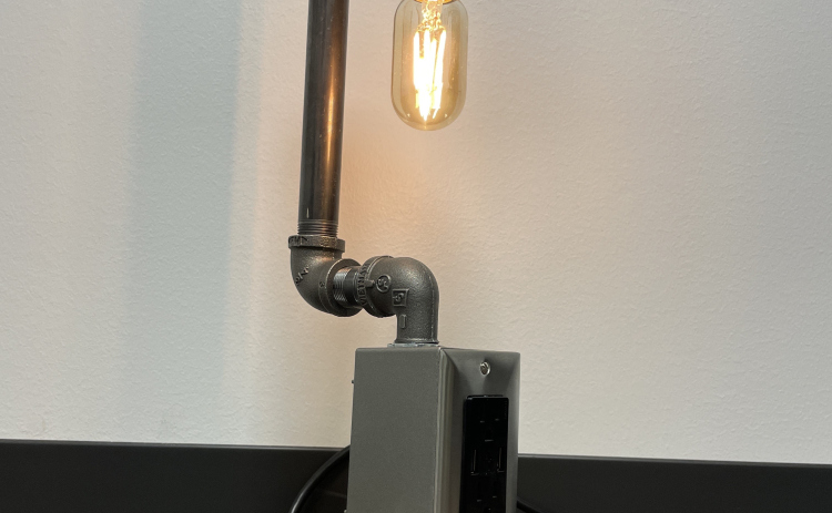 The City of Georgetown Employee Art Show features creative works from many departments throughout the city, including this touch lamp from Information Technology’s Danny Thiele.