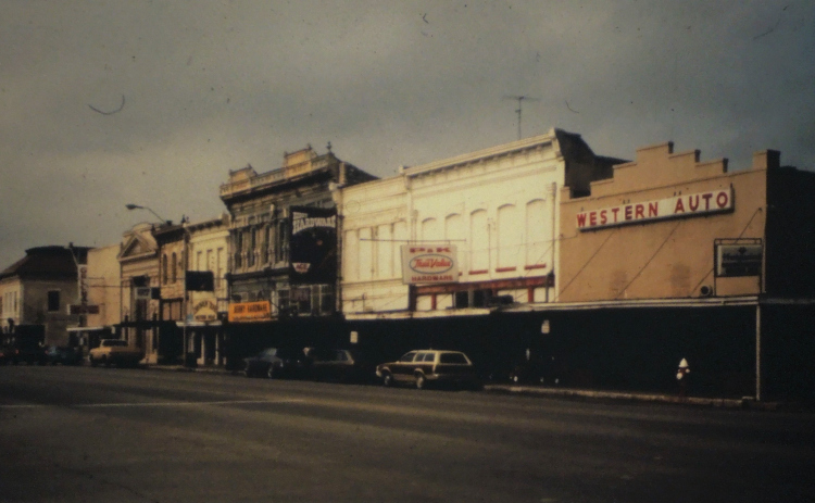 Austin Avenue as photographed in the early years of the Main Street Program in the 1980s.