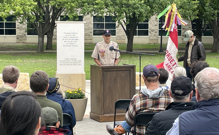 Wilson Benavides makes his presentation April 23.