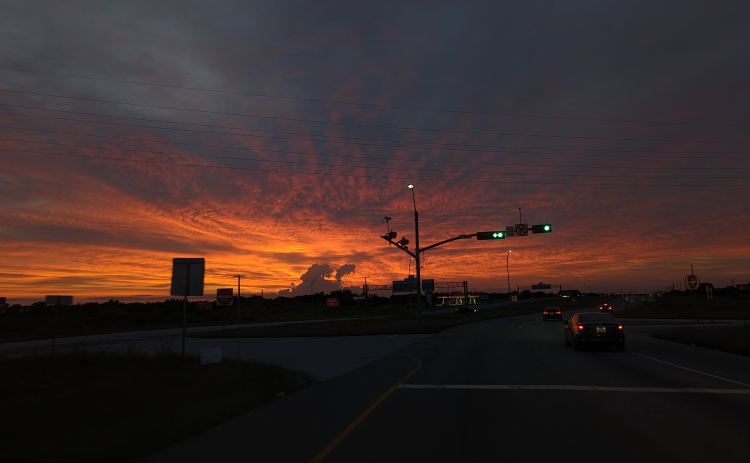 Jeff Manley, co-owner of Wag Heaven, captured this image of an orange sunset along 195 Sunday night, May 14, 2023.