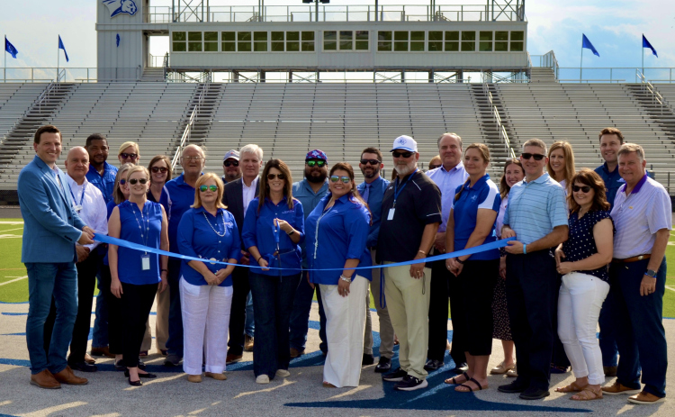 Jarrell ISD officials celebrated completed upgrades to district athletic facilities with a ribbon cutting ceremony at the Jarrell High School stadium on June 7.