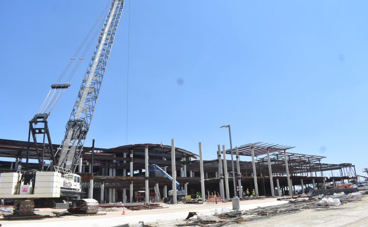 Construction progresses Wednesday, July 12, at the Future Ready Complex. The project was funded through the district’s most recent bond election in 2021. Photo by Katherine Anthony