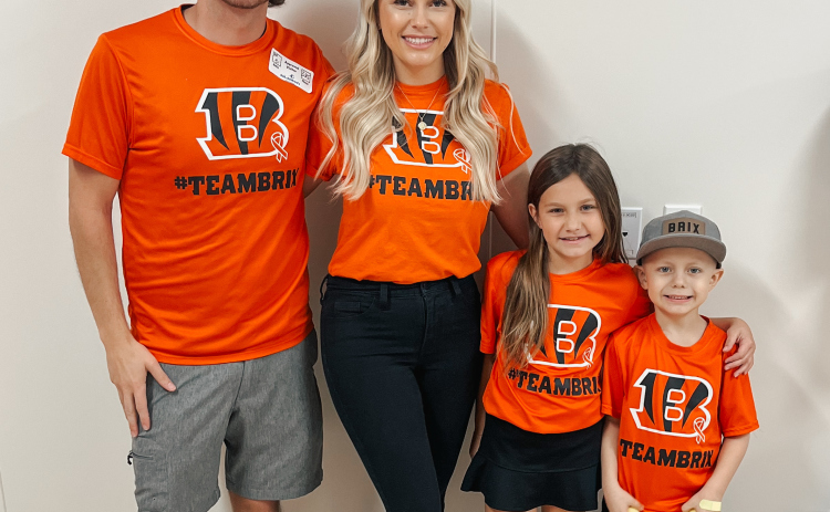 The Wood family: Brodie, Ashley, Brielle and Brixton proudly pose in their Bengals gear. (Photo Courtesy Bounce Marketing & Events).
