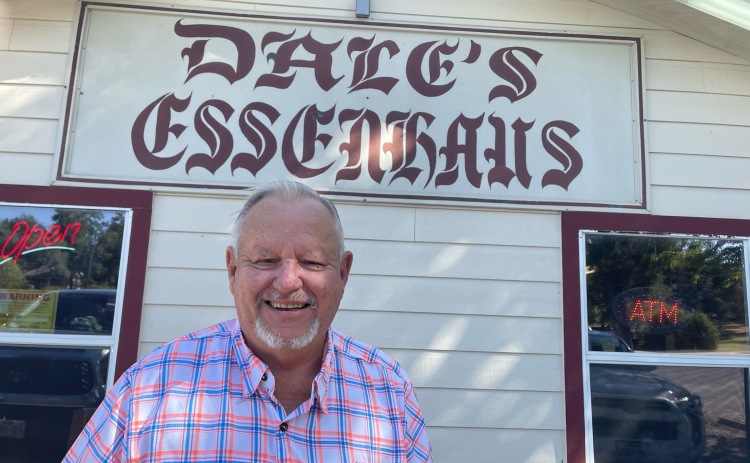 Dale Cockerell stands outside of his Walburg restaurant, Dale’s Essenhaus.