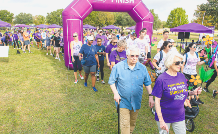 An estimated 400 participants took part in 2022's Walk to End Alzheimer's in Old Settler's Park in Round Rock. Sun Archive.