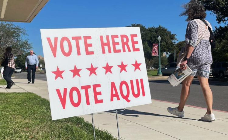 Voters walk into the City Hall polling location in Georgetown on Election Day November 7. (Photo by Nicholas Cicale)