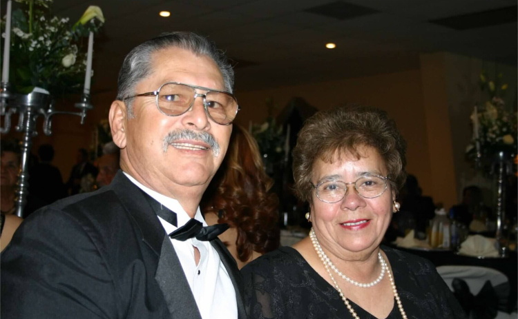 Chris and Linda Perez pose for a photo at a Local Legend Award Ceremony.  Photo courtesy of the City of Round Rock.
