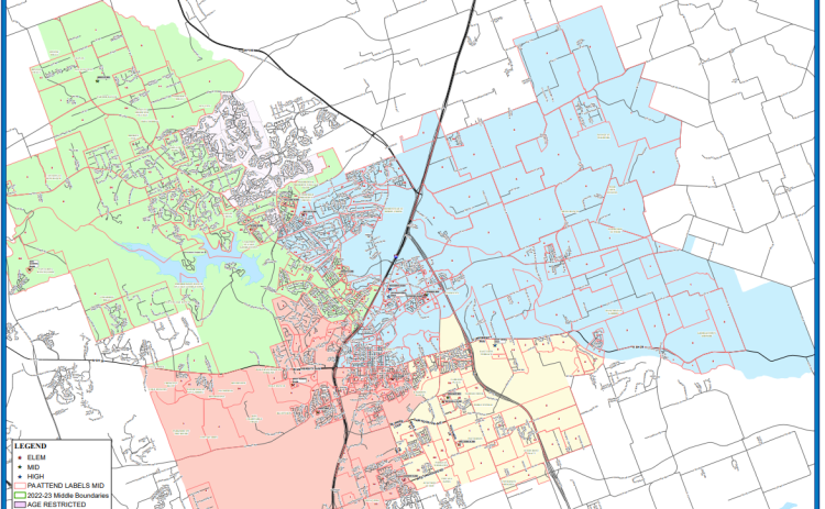 This map shows all of Georgetown ISDs new attendance zones, which will go into effect for the 2024-25 school year.