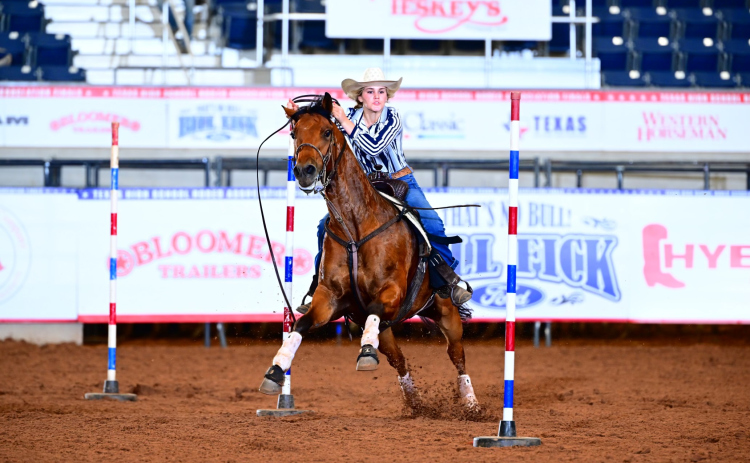 Jaycee Ferguson competes at the Fort Worth Stock Show & Rodeo.  Photo courtesy Windsong Farms
