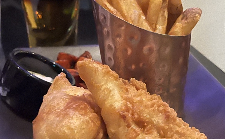 An order of fish and chips served at The Grumpy George.