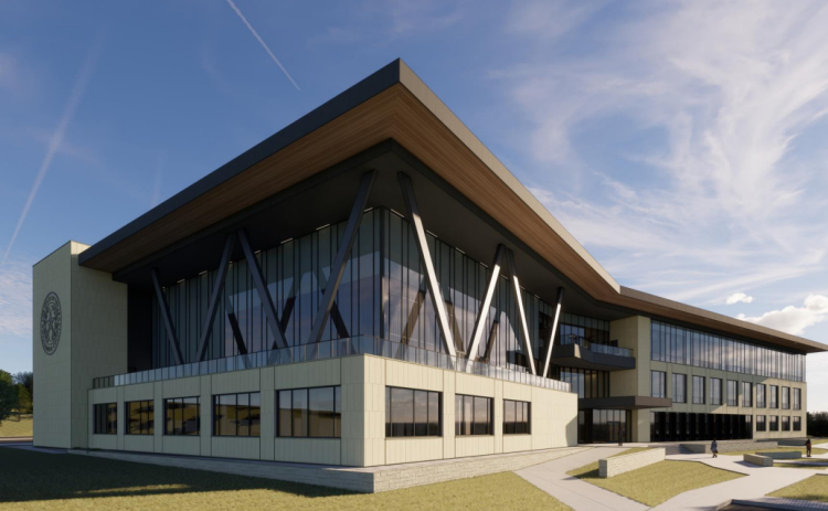 Rendering shows what the new Williamson County Headquarters will look like. The new headquarters will be located off of Southwestern Boulevard in Georgetown.  Illustration courtesy of Williamson County.