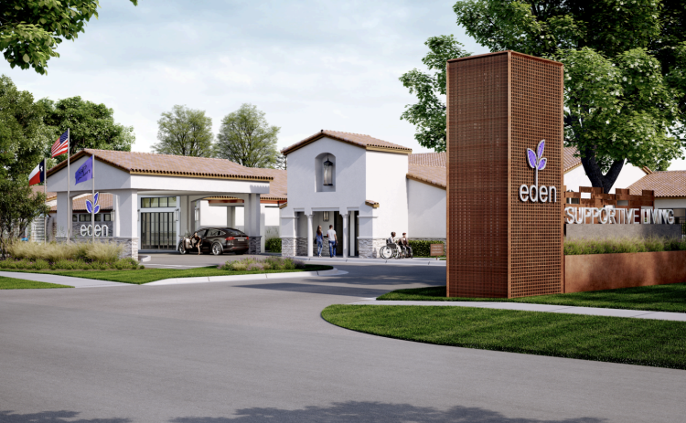 A rendering shows what the new disability housing community could look like. Doors will open this fall at 2001 Scenic Drive, which was previously The Wesleyan. (Courtesy Eden Supportive Living)