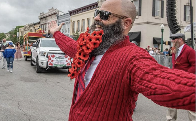 Rob Kiddie at the Poppy Fest Parade in April 2022. Photo by Andy Sharp