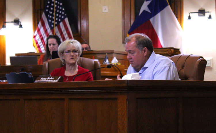 County Commissioner Russ Boles talks about Agenda Item No. 23 during the November 5 Commissioners Court meeting. Photo by Nalani Nuylan.