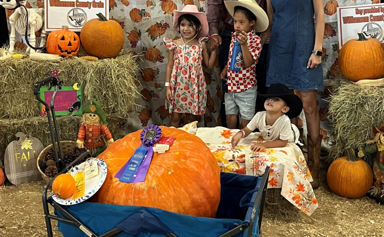 Rosa Lee and Ben Castro won the award for largest pumpkin with “Big Max.” (Photos Courtesy Williamson County AgriLife Extension Office)