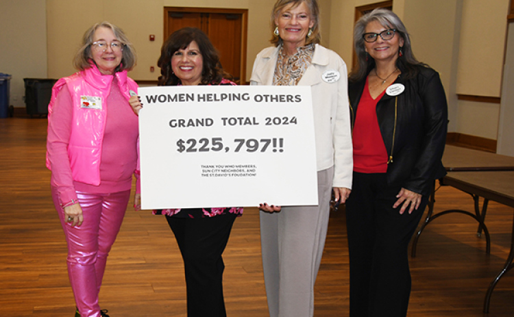 WHO’s leadership, from left, includes Parliamentarian Joan Douglas, President Maria Tolleson, Vice President Judy Madson and Outreach Liaison Sheri Valdon.