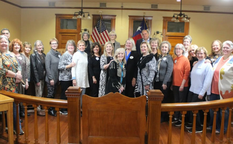 Women Helping Others was recognized for their community service during the January 28 Commissioners Court meeting. Joining WHO is the County Commissioners and nonprofits Ride On Center for Kids, the Caring Place, Opportunities for Williamson and Burnet Counties and The Locker.  Photo courtesy of Williamson County.