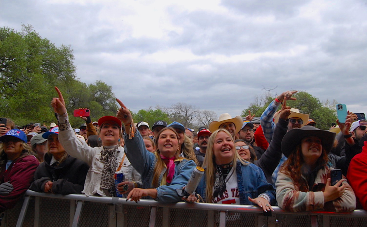 Two Step Inn attendees sing along to The Panhandlers’ “West Texas is the Best Texas” on Sunday, April 6.  (Photos by Kaitlyn Wilkes)