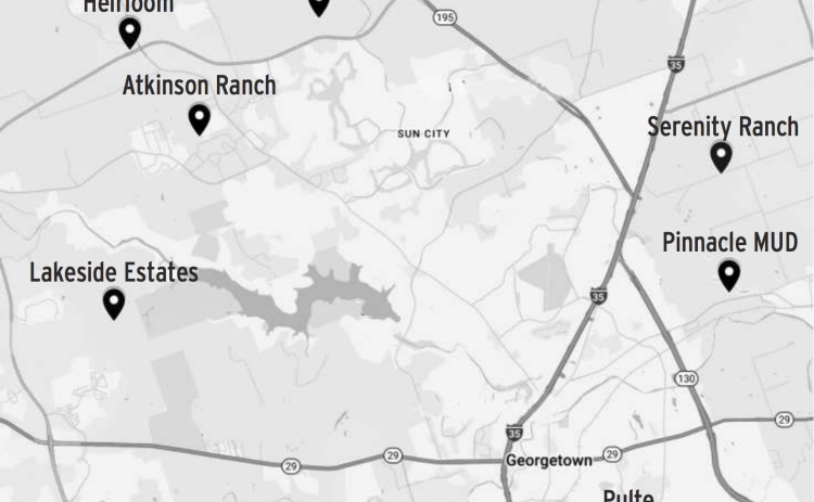 This map shows the general location of the Municipal Utility Districts presented to city council during their special workshop on April 1. Many of the details surrounding the subdivisions are being ironed out. (Map by Kaitlyn Wilkes)
