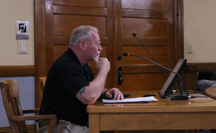 Bruce Clements, Wilco’s Director of the Office of Emergency Management, explains how the updated Hazard Mitigation plan can get grants to the county to improve infrastructure. Photo by Nalani Nuylan.