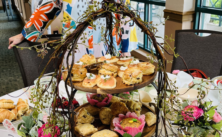 Barbara Cooper served as a tablescaper and host for a May tea party. Photo by Linda Dwyer