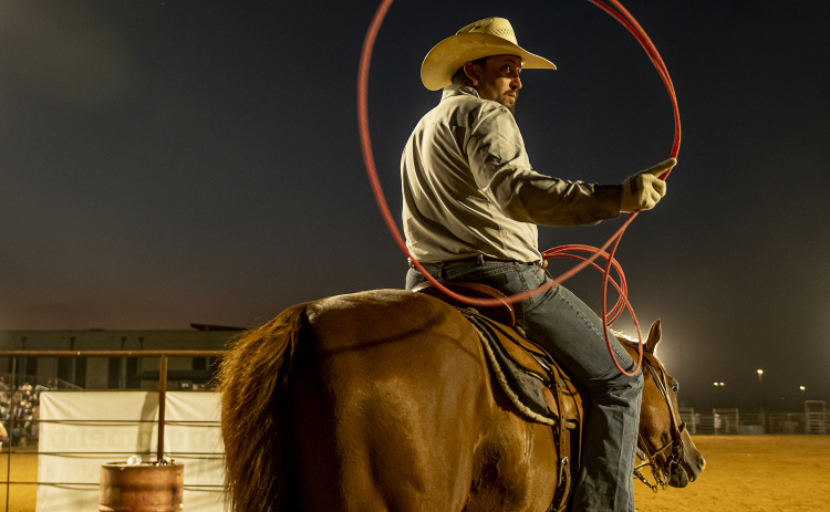 Ethan Walden prepares to take part in Team Roping  at the 80th Williamson County Sheriff's Posse Rodeo on  Friday, June 28, 2024. Sun Archive.