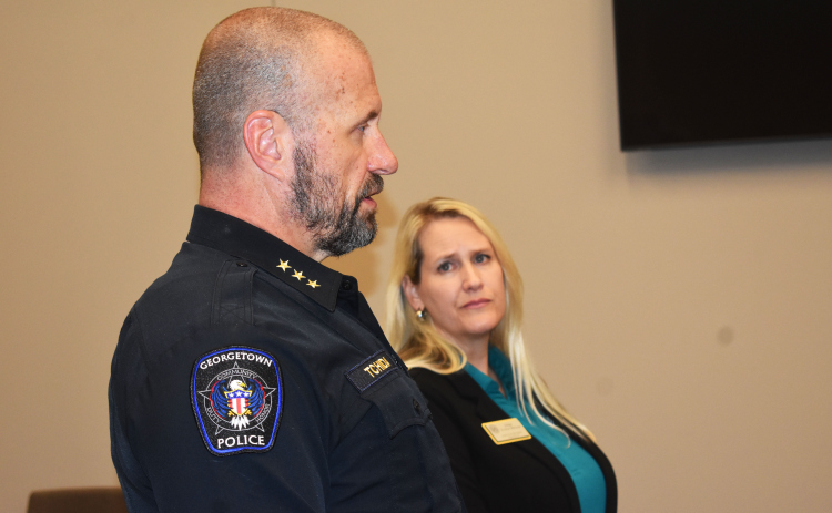 GPD Chief Cory Tchida and Wilco Justice of the Peace Evelyn McLean