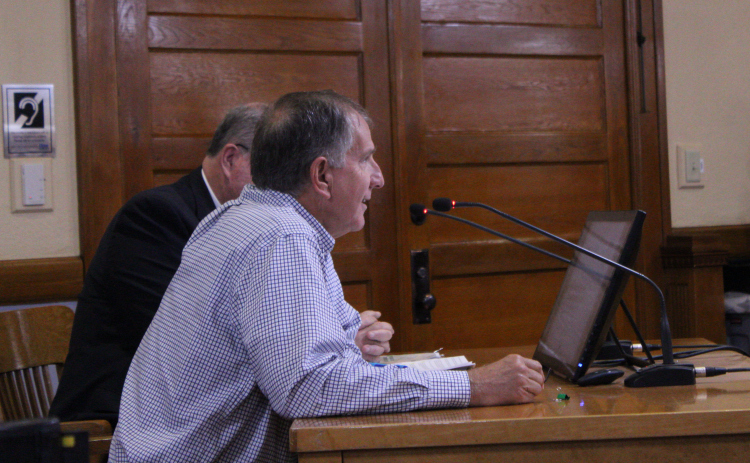 Russel Fishbeck, Wilco parks director, explains the new rental procedures for the Southwest Williamson County Regional Park, June 17. Photo by Nalani Nuylan.
