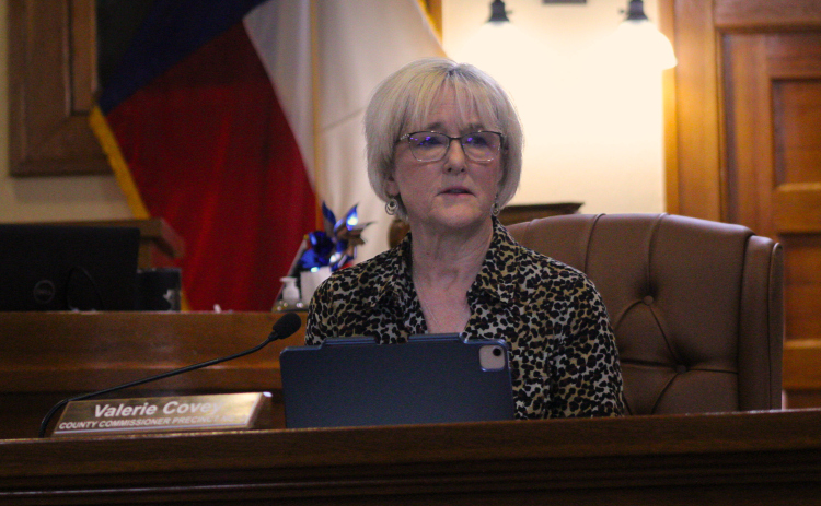 County Commissioner Valerie Covey updates the court on what the next steps are for the county’s new jail during the July 15 Commissioner Court meeting. Photos by Nalani Nuylan.