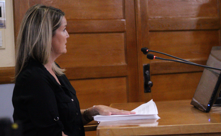 Sally Bardwell, Williamston County HUD Grants coordinator, answers questions about the allocation of the grants for the 2025 fiscal year. Photo by Nalani Nuylan.