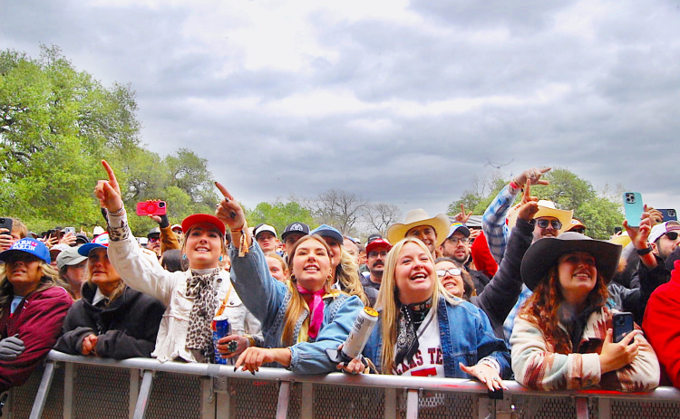 Two Step Inn attendees sing along to The Panhandlers’ “West Texas is the Best Texas” on Sunday, April 6, 2025. (Sun Archive)