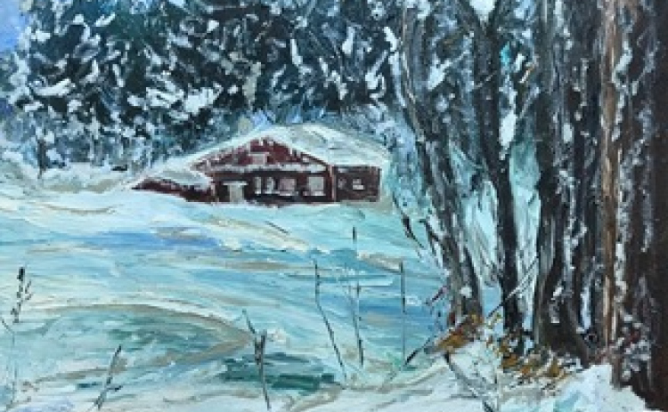 Violet Nicklen’s artwork is on display at the Palace Playhouse lobby.